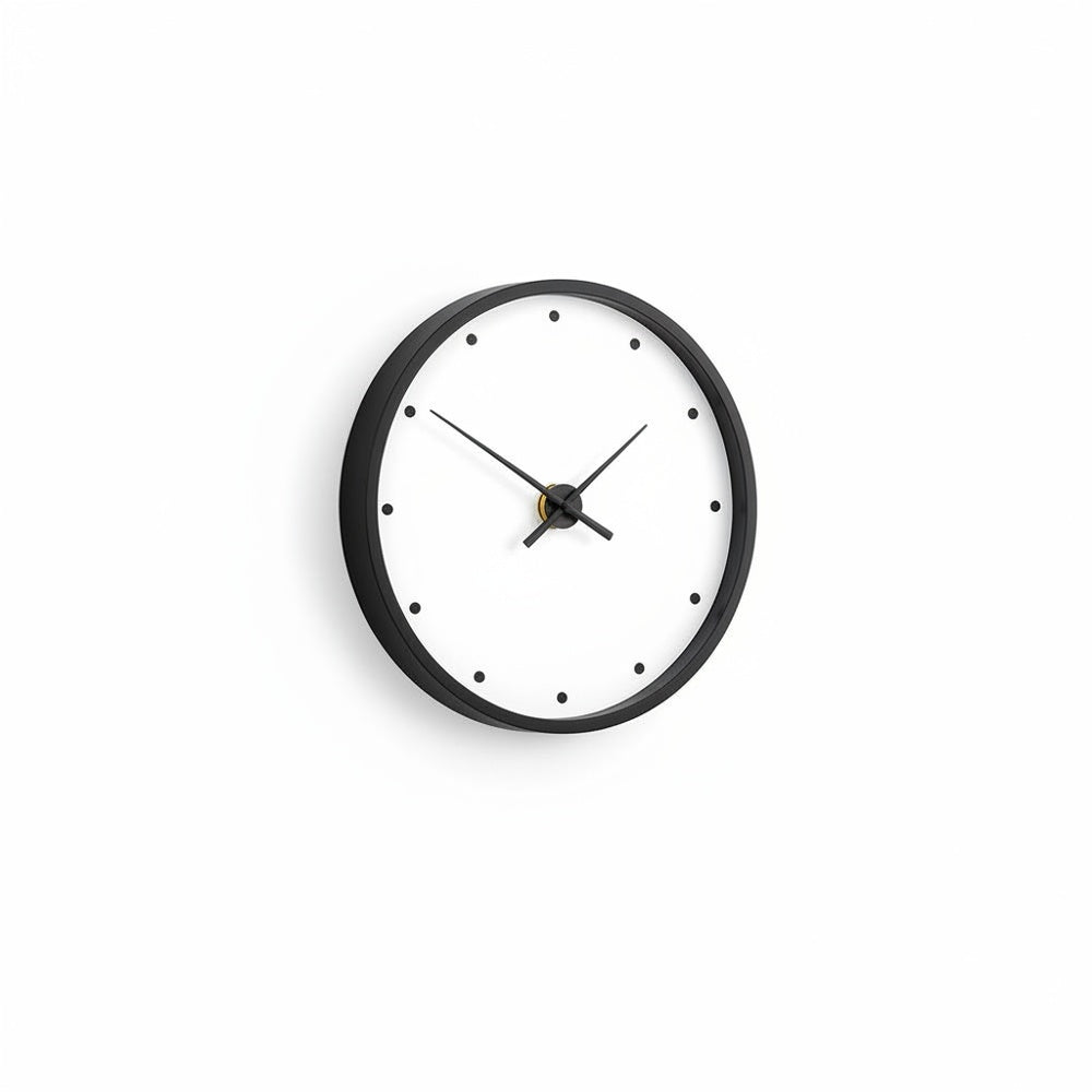 Minimalist Wall Clock with Silent Quartz Movement and Dot Hour Markers