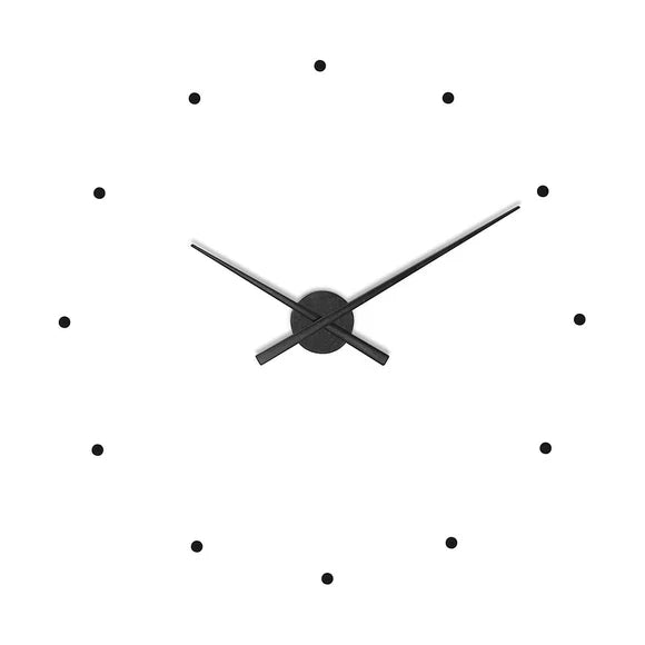 Minimalist Wall Clock with Silent Quartz Movement and Dot Hour Markers