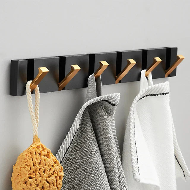 Minimalist Wall Hook Rack with Angled Hooks