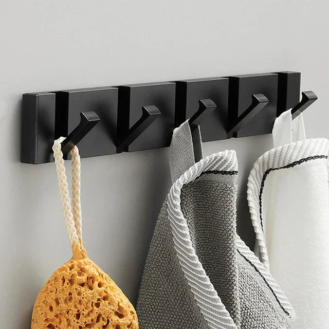 Minimalist Wall Hook Rack with Angled Hooks