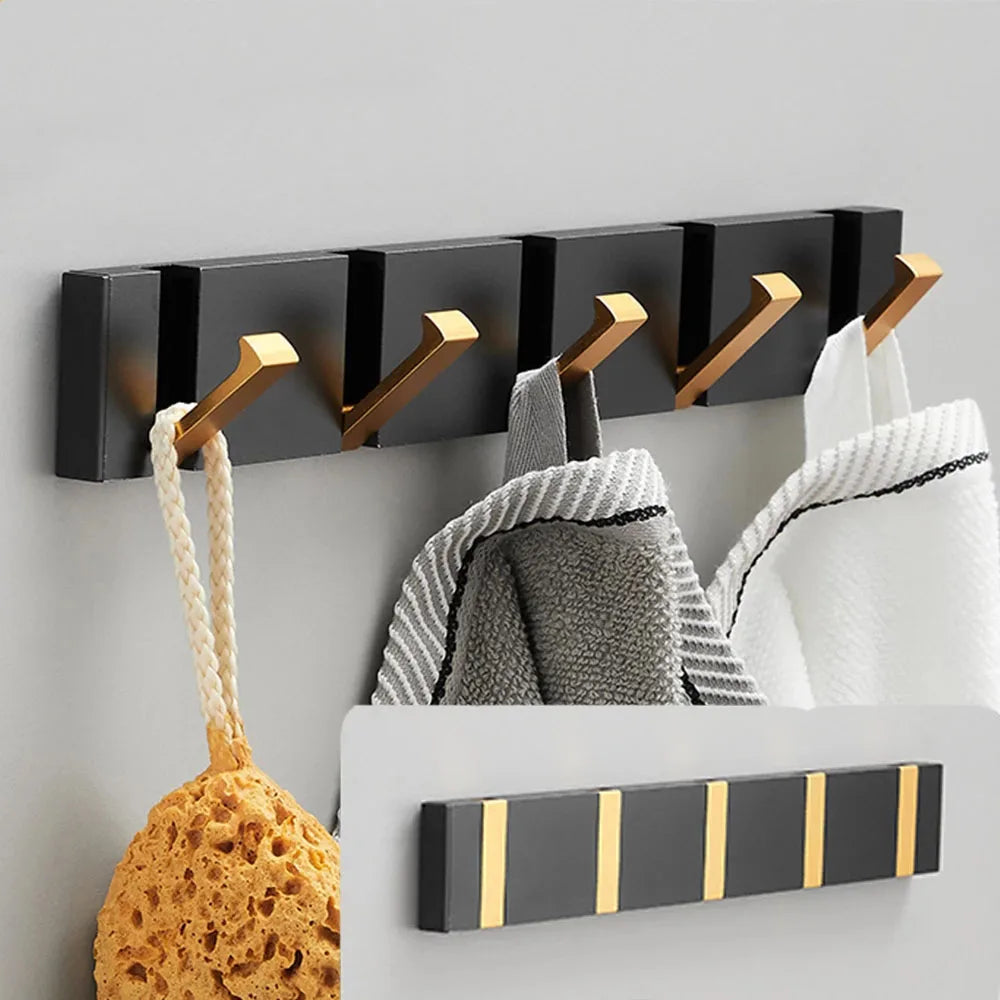 Minimalist Wall Hook Rack with Angled Hooks