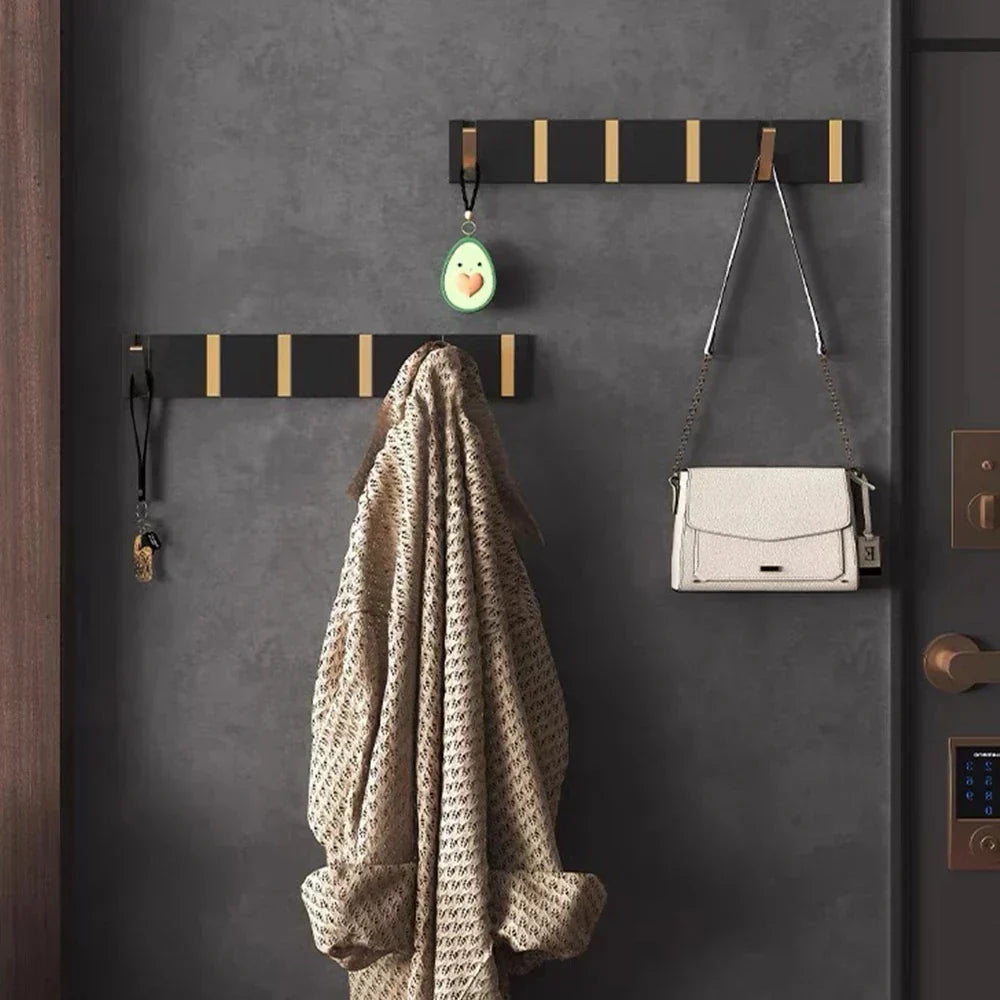 Minimalist Wall Hook Rack with Angled Hooks