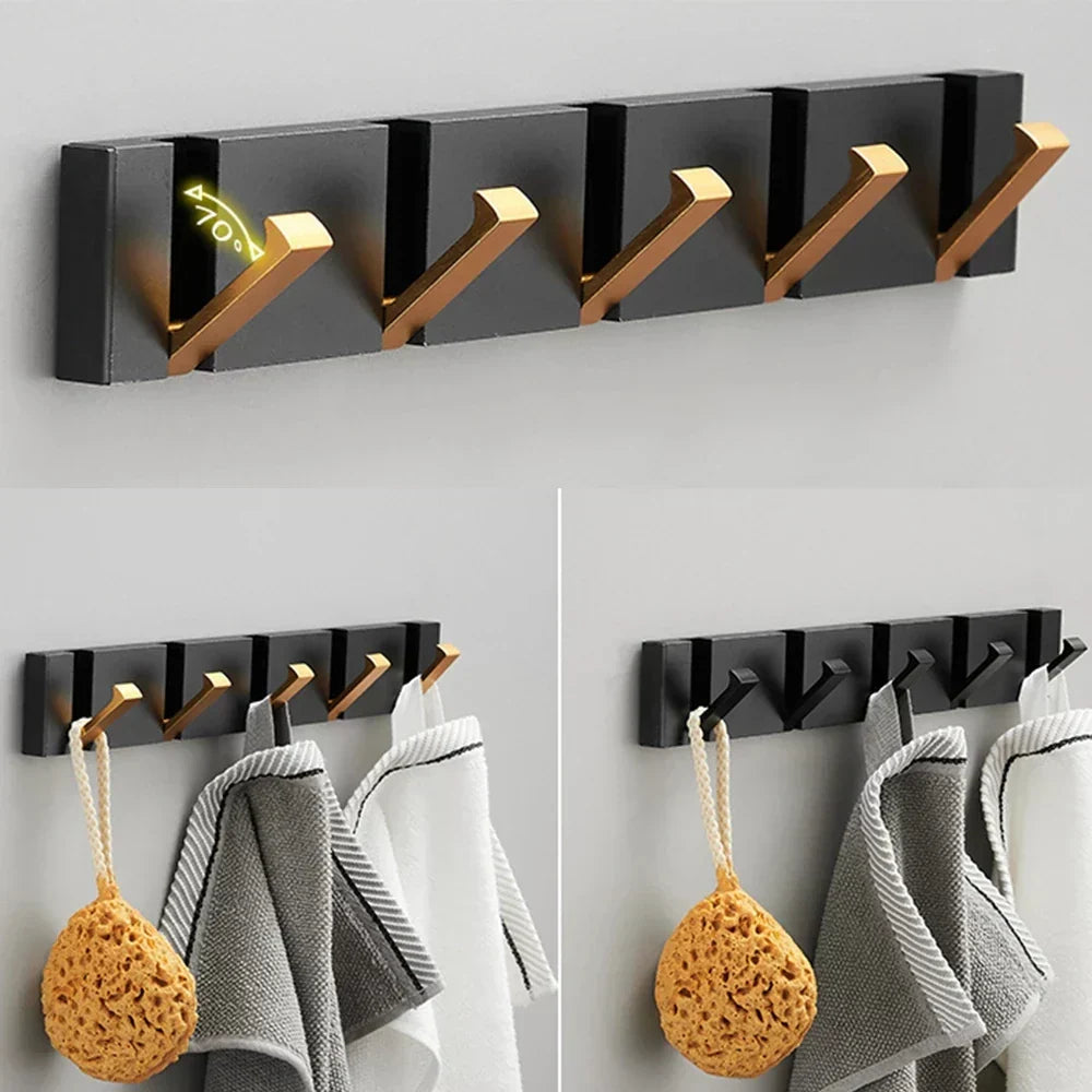 Minimalist Wall Hook Rack with Angled Hooks