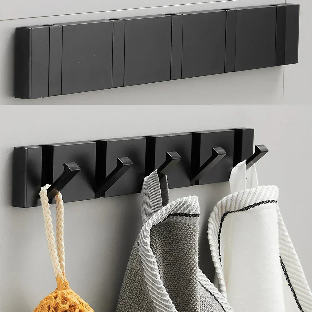 Minimalist Wall Hook Rack with Angled Hooks