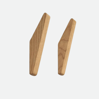 Minimalist Wall Hooks with Natural Wood Grain and Two-Tone Finish