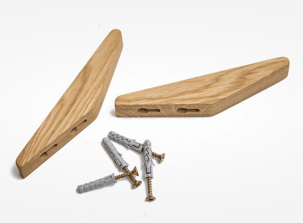 Minimalist Wall Hooks with Natural Wood Grain and Two-Tone Finish
