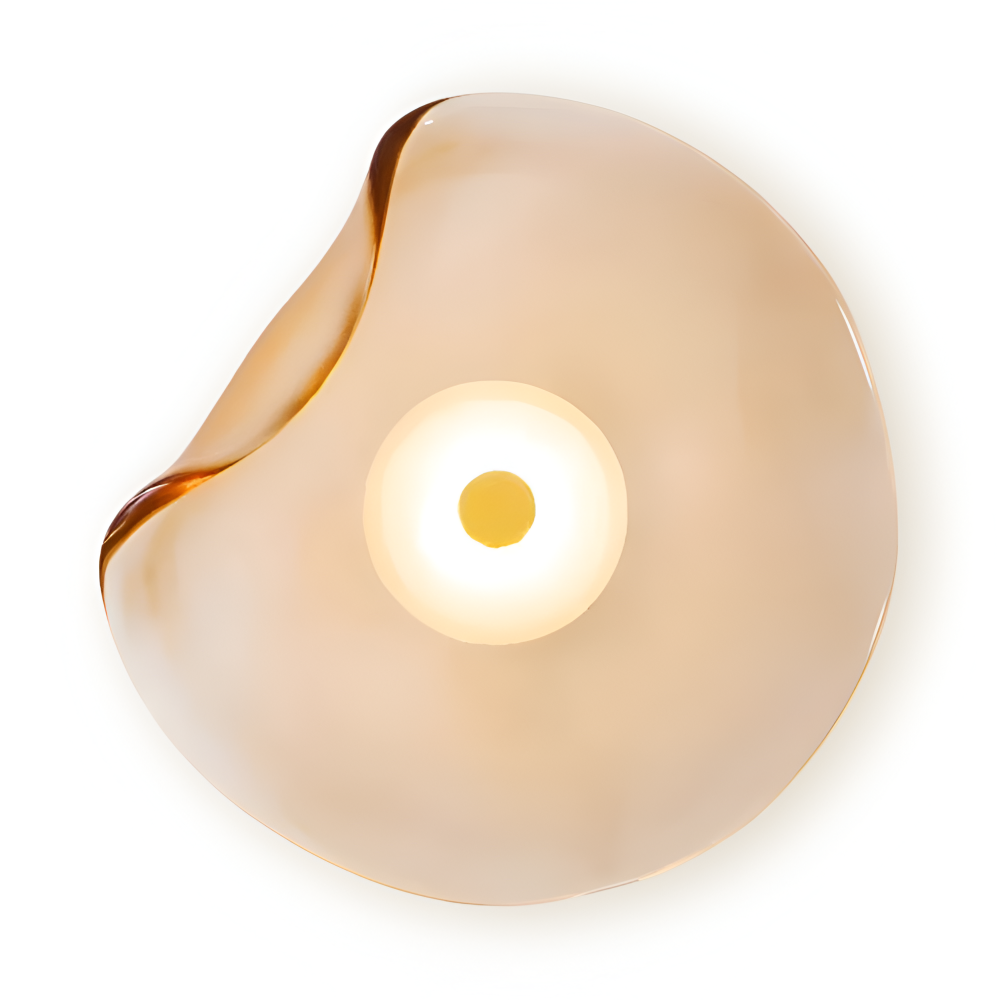 Modern Art Deco Wall Lamp with Curved Glass Shade and Warm LED Light
