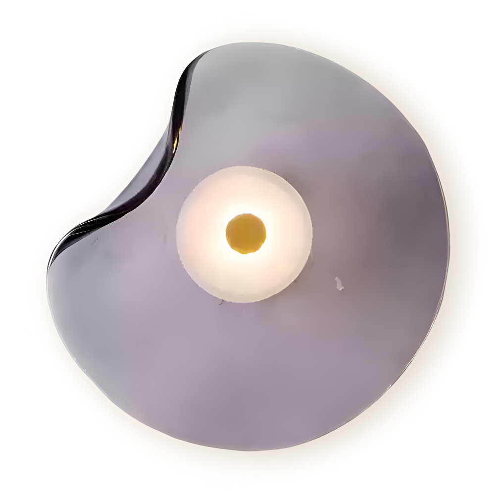 Modern Art Deco Wall Lamp with Curved Glass Shade and Warm LED Light