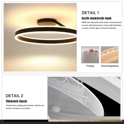 Modern Circle LED Flush Mount Ceiling Light with Dimmable Ring Design
