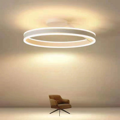 Modern Circle LED Flush Mount Ceiling Light with Dimmable Ring Design