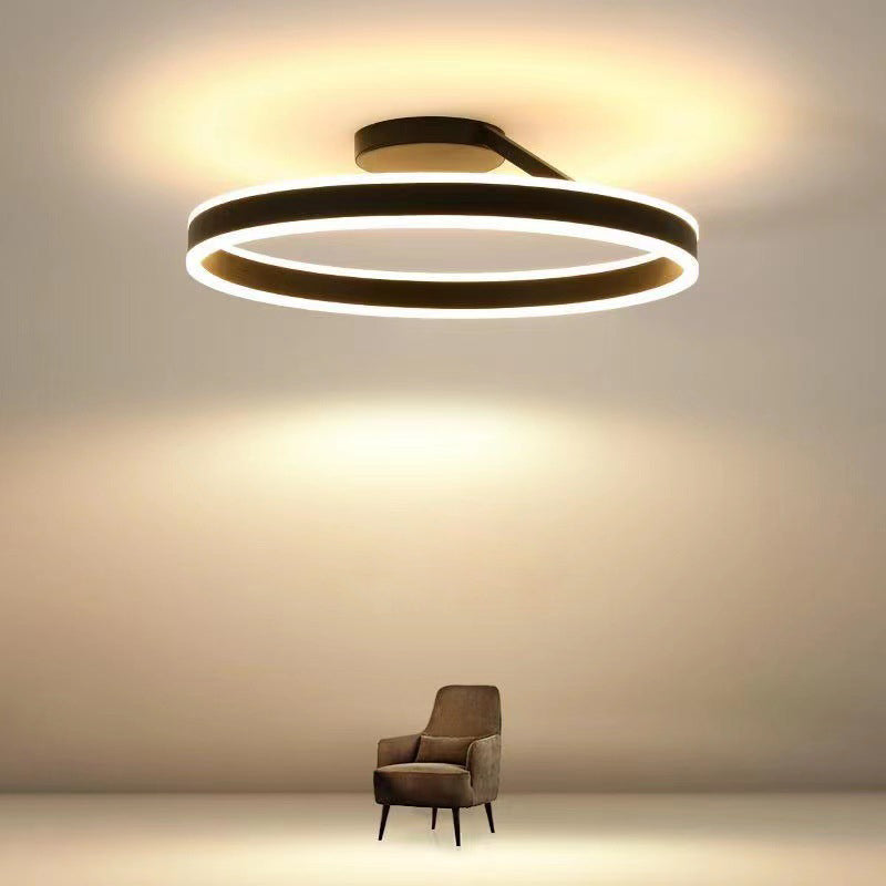 Modern Circle LED Flush Mount Ceiling Light with Dimmable Ring Design