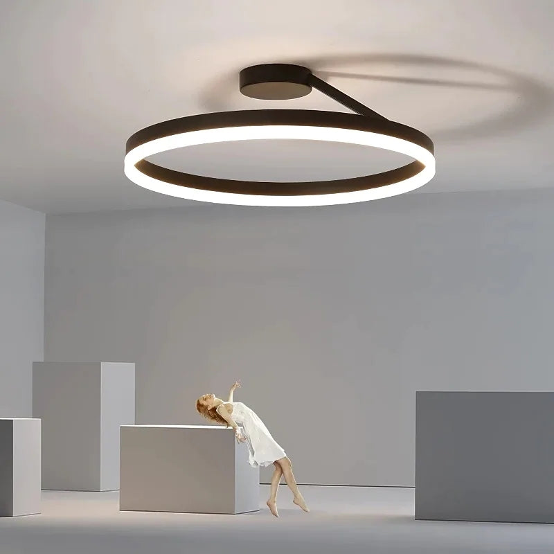 Modern Circle LED Flush Mount Ceiling Light with Dimmable Ring Design