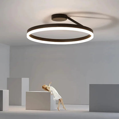 Modern Circle LED Flush Mount Ceiling Light with Dimmable Ring Design