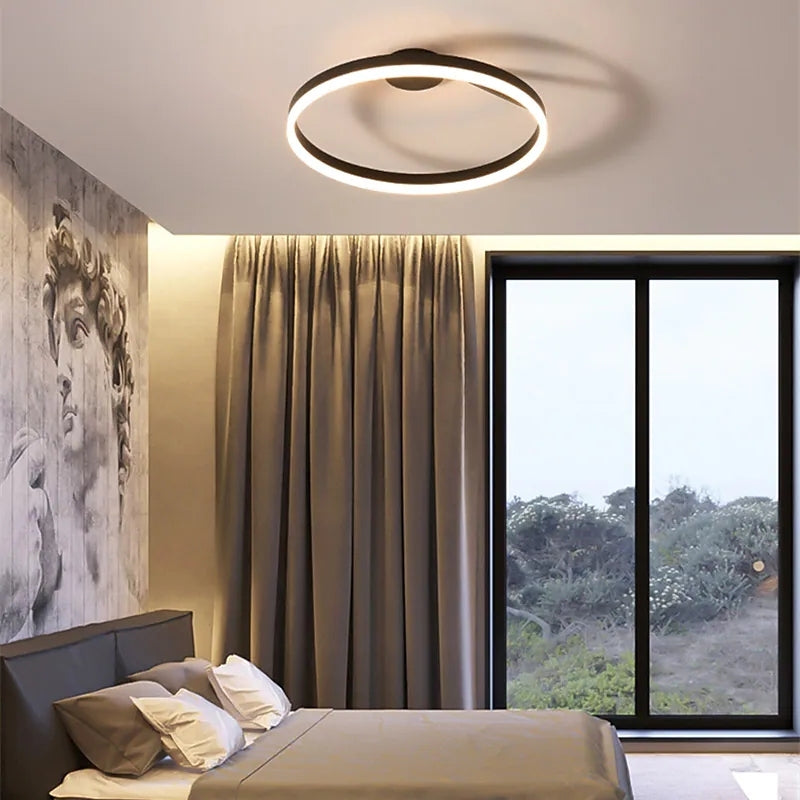 Modern Circle LED Flush Mount Ceiling Light with Dimmable Ring Design