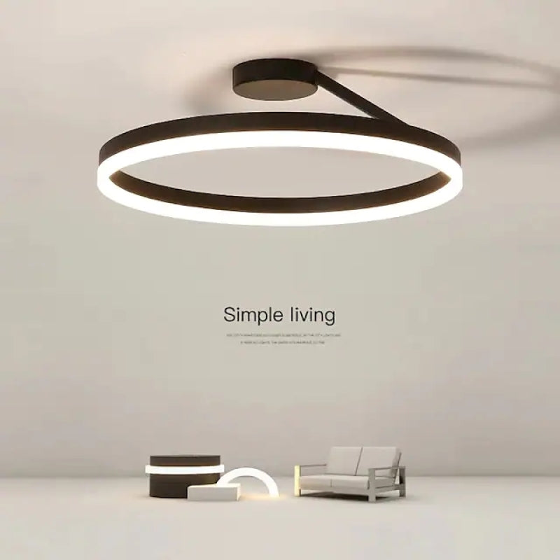 Modern Circle LED Flush Mount Ceiling Light with Dimmable Ring Design