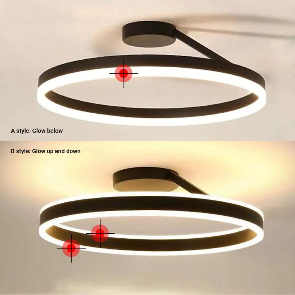 Modern Circle LED Flush Mount Ceiling Light with Dimmable Ring Design