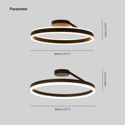 Modern Circle LED Flush Mount Ceiling Light with Dimmable Ring Design