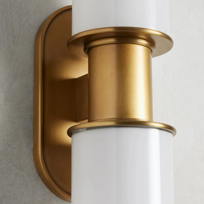 Modern Double Wall Sconce with Milk Glass Shades