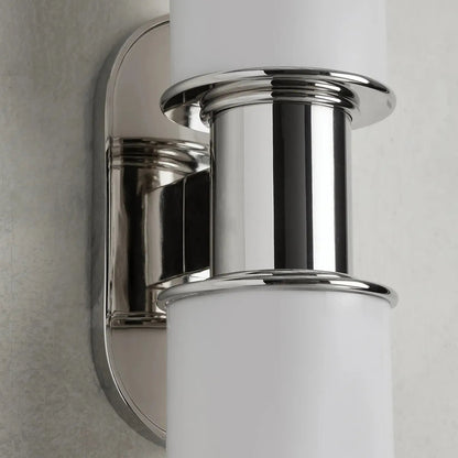 Modern Double Wall Sconce with Milk Glass Shades