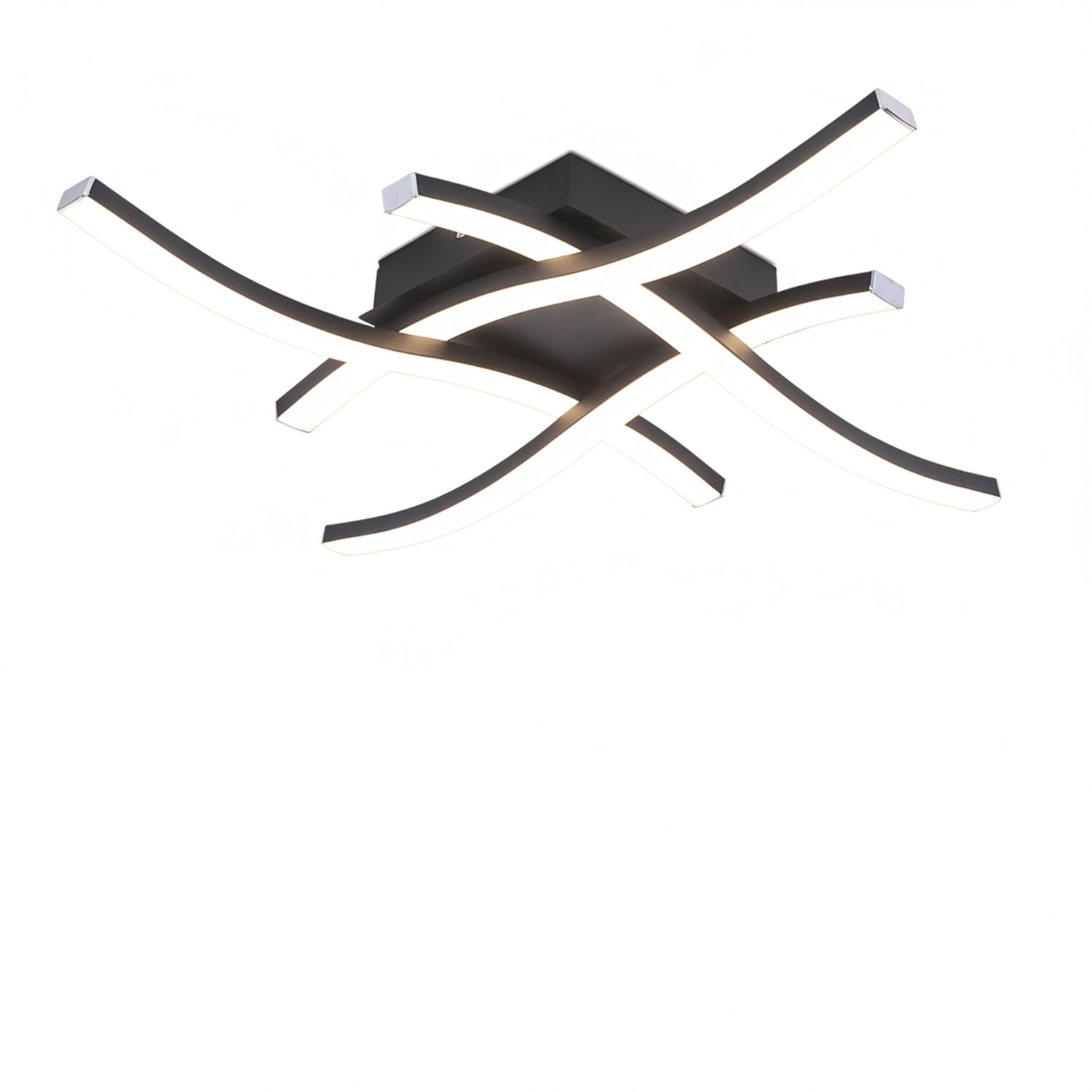 Modern LED Ceiling Light Dimmable with Remote Control and 4-Wave Design