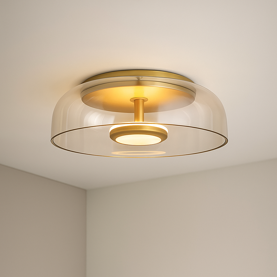 Modern LED Ceiling Light with Glass Dome Shade