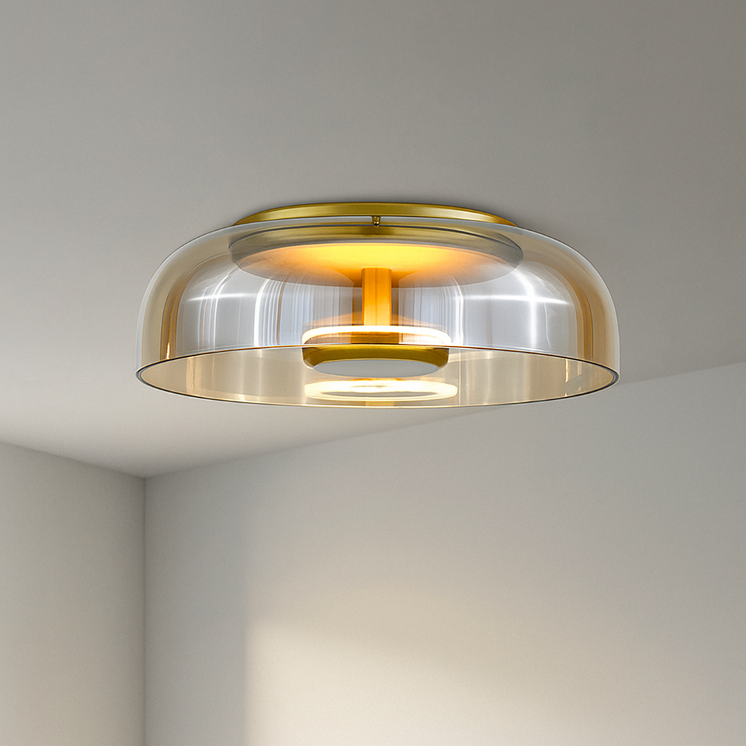 Modern LED Ceiling Light with Glass Dome Shade