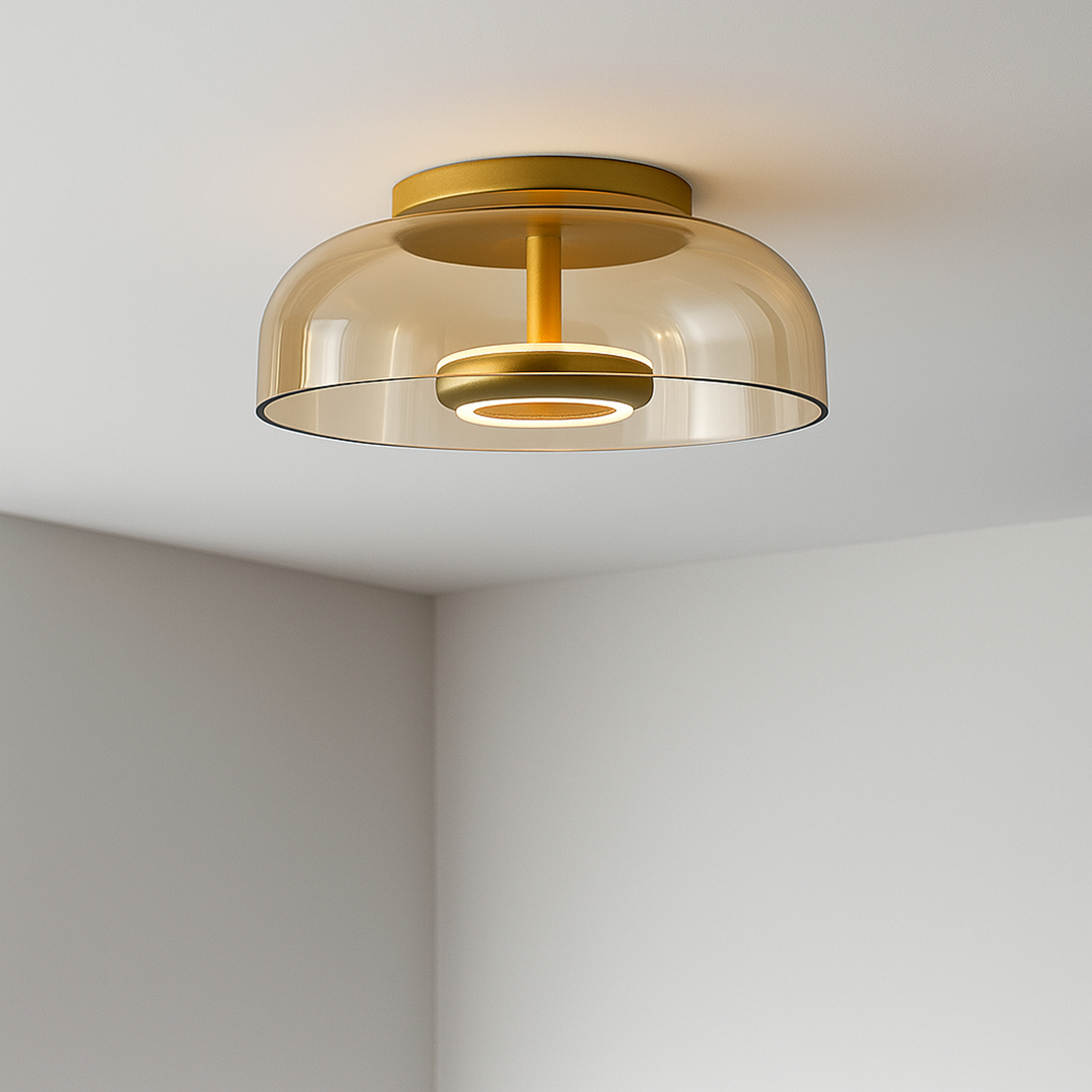 Modern LED Ceiling Light with Glass Dome Shade