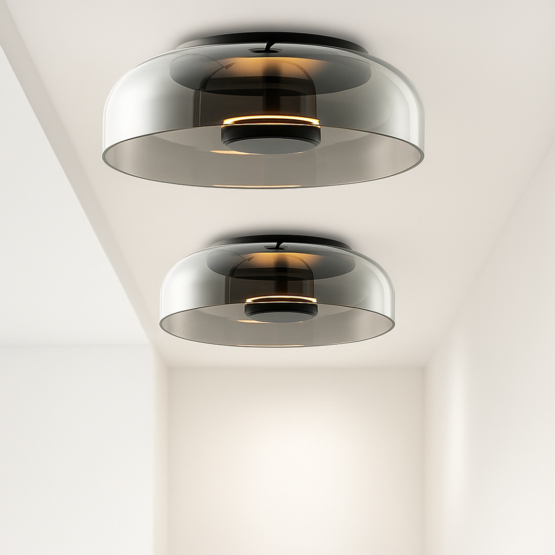 Modern LED Ceiling Light with Glass Dome Shade