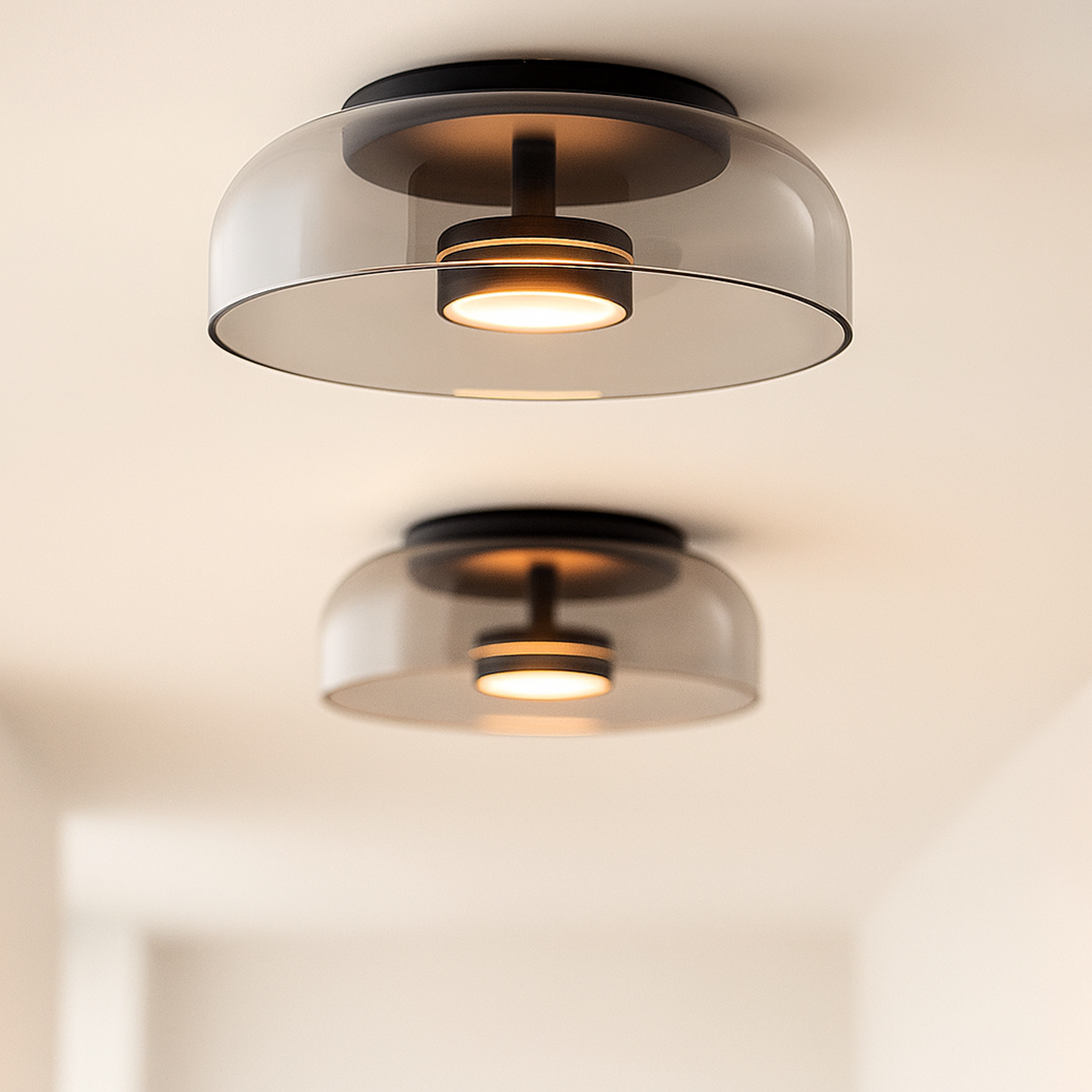 Modern LED Ceiling Light with Glass Dome Shade