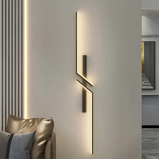 Modern LED Wall Lamp Geometric Linear Design with Adjustable Light Color