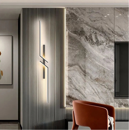 Modern LED Wall Lamp Geometric Linear Design with Adjustable Light Color