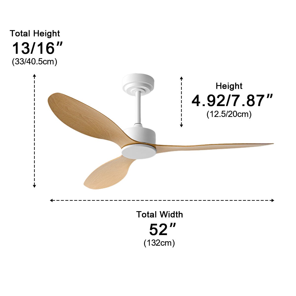 Modern Minimalist Ceiling Fan with 3 Blades and DC Motor