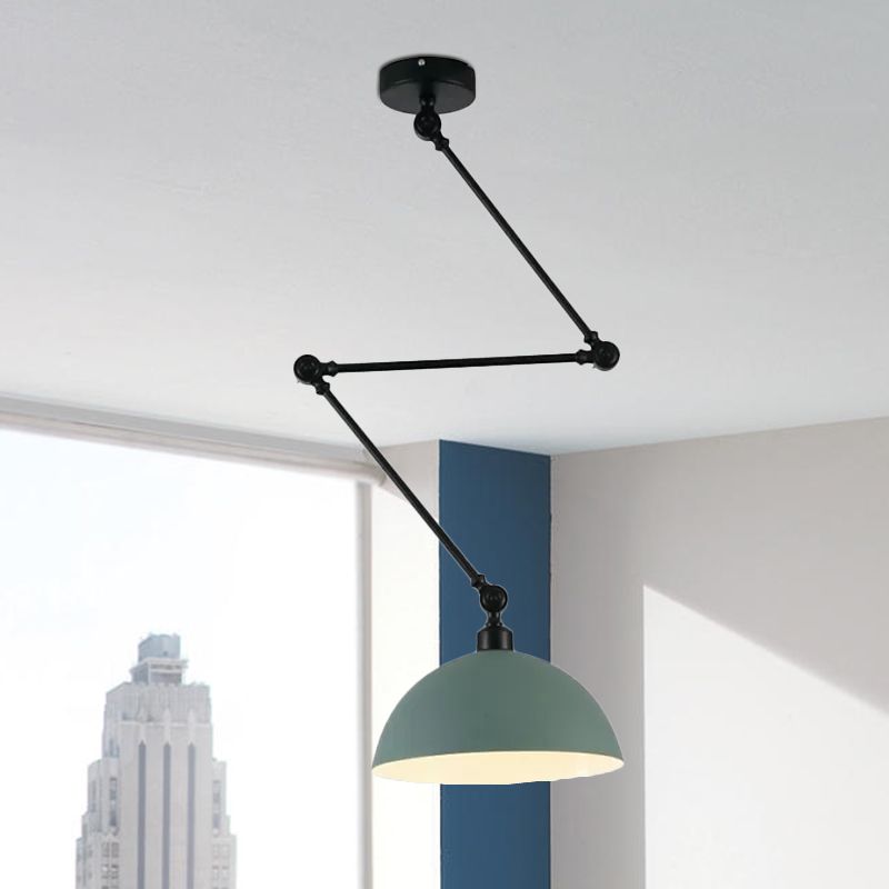 Modern Pendant Lamp with Dome Shade and Jointed Arm