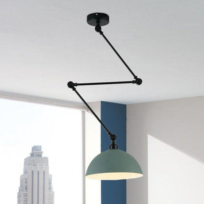 Modern Pendant Lamp with Dome Shade and Jointed Arm