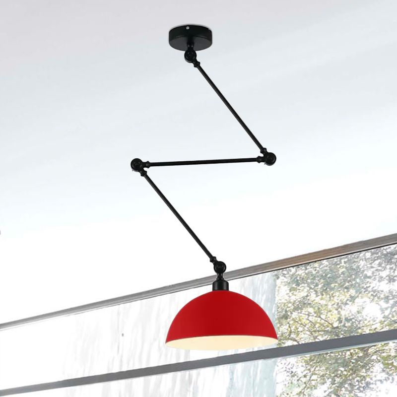 Modern Pendant Lamp with Dome Shade and Jointed Arm