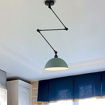 Modern Pendant Lamp with Dome Shade and Jointed Arm
