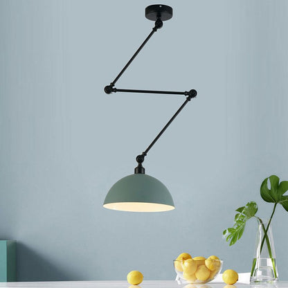 Modern Pendant Lamp with Dome Shade and Jointed Arm