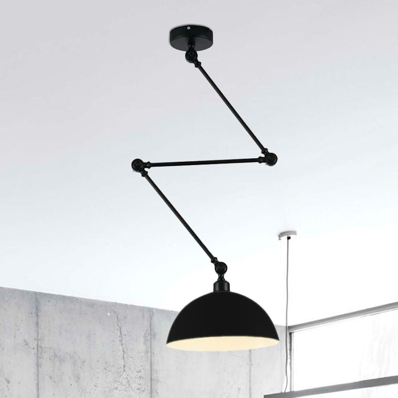 Modern Pendant Lamp with Dome Shade and Jointed Arm