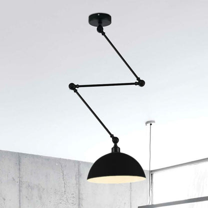 Modern Pendant Lamp with Dome Shade and Jointed Arm