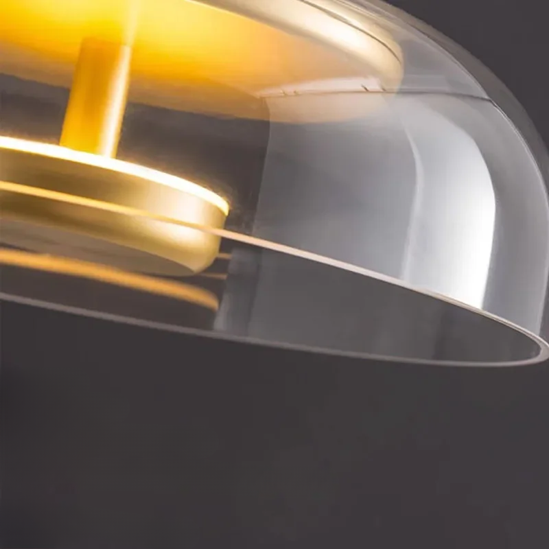 Modern Pendant Lamp with Glass Shade and Adjustable Height
