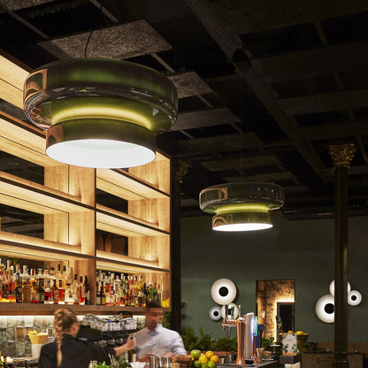 Modern Pendant Lamp with Tiered Glass Shade