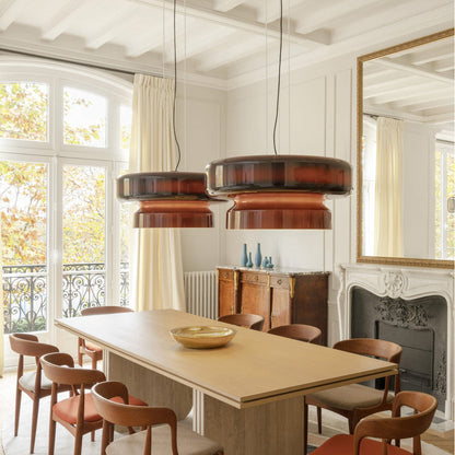 Modern Pendant Lamp with Tiered Glass Shade
