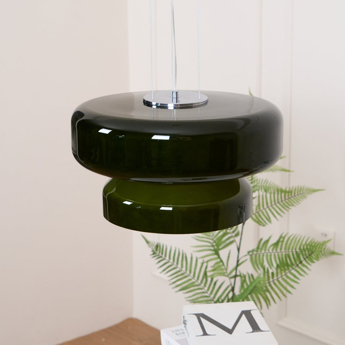 Modern Pendant Lamp with Tiered Glass Shade