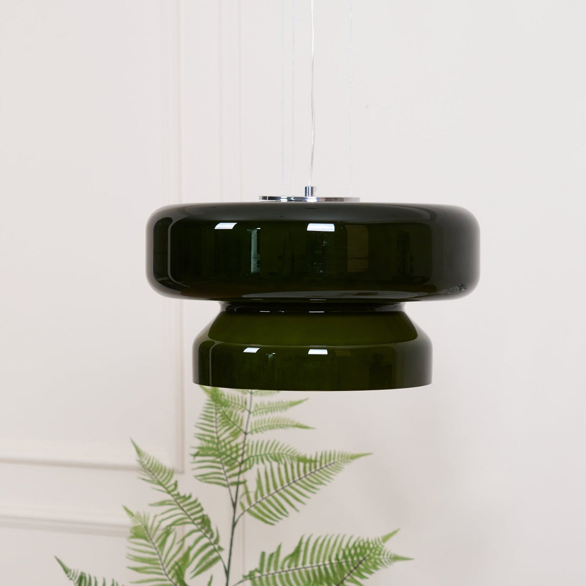 Modern Pendant Lamp with Tiered Glass Shade