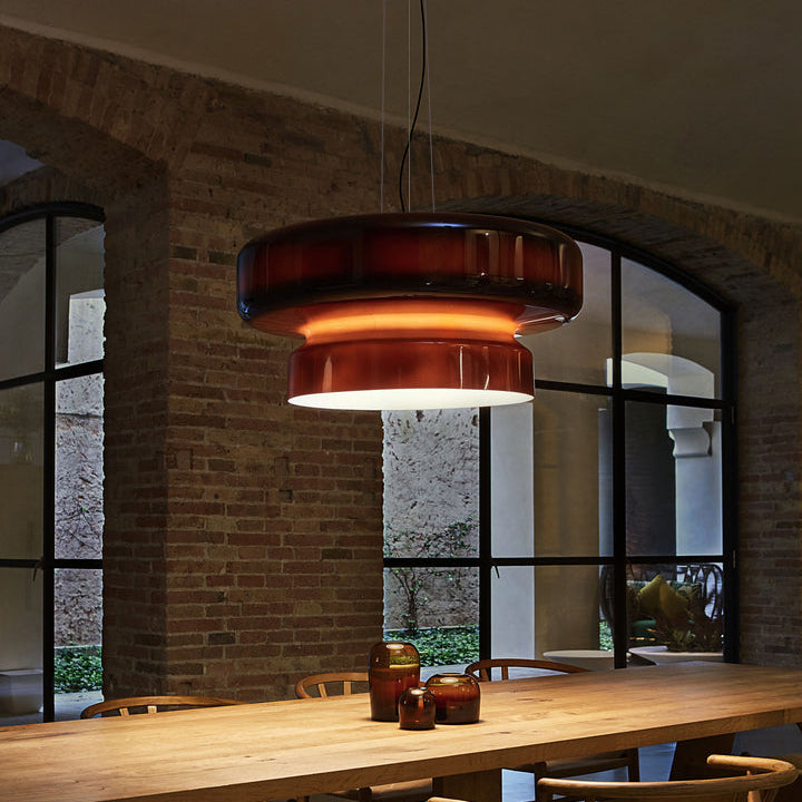 Modern Pendant Lamp with Tiered Glass Shade