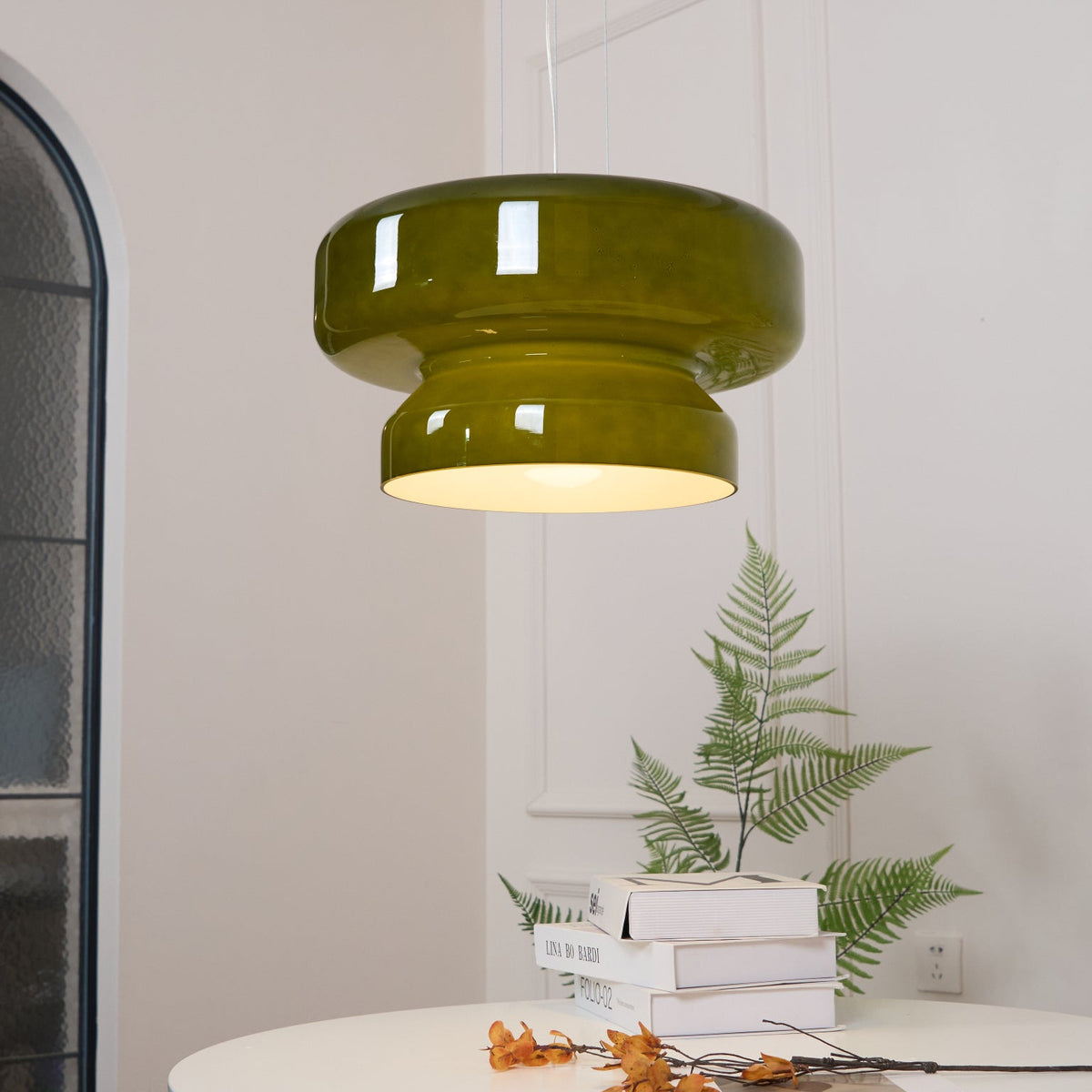 Modern Pendant Lamp with Tiered Glass Shade