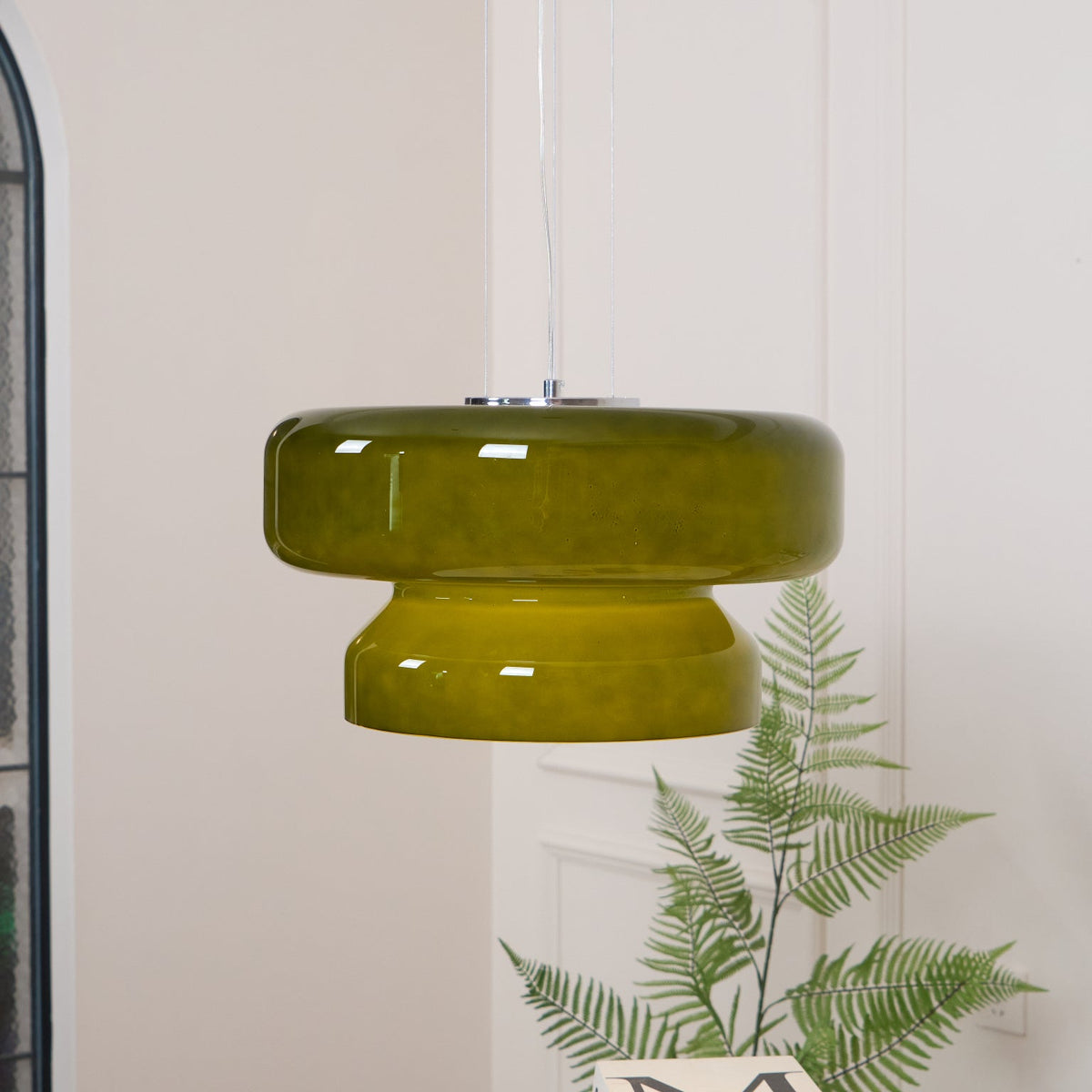 Modern Pendant Lamp with Tiered Glass Shade