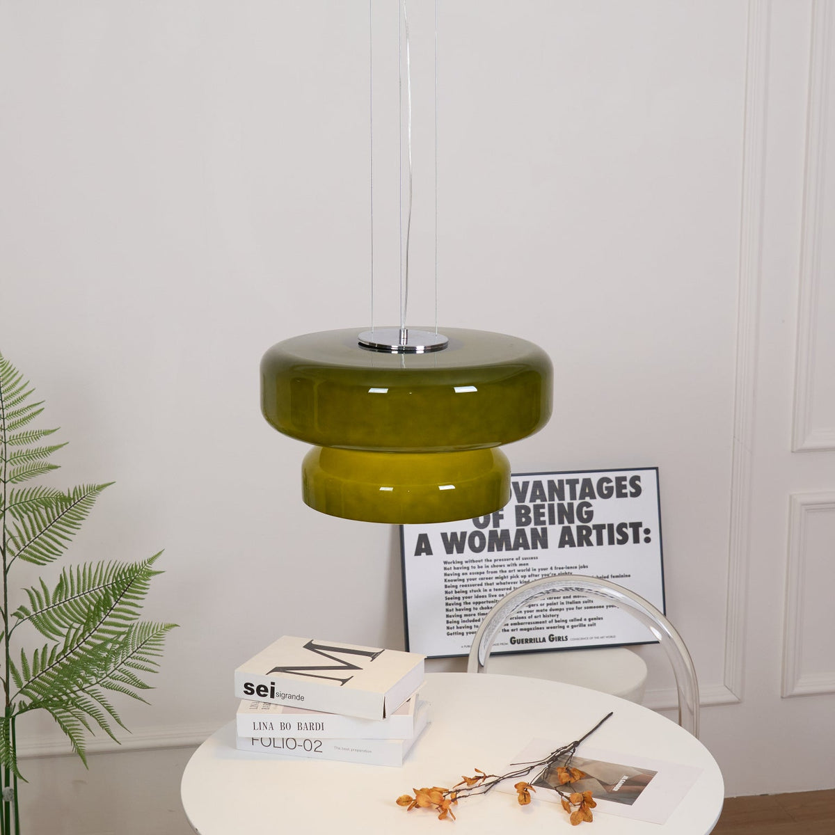 Modern Pendant Lamp with Tiered Glass Shade