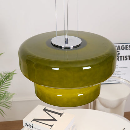 Modern Pendant Lamp with Tiered Glass Shade