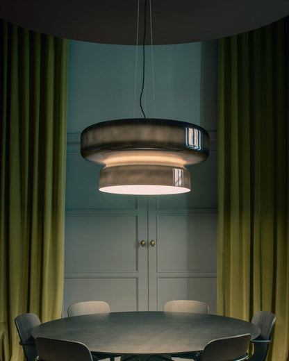 Modern Pendant Lamp with Tiered Glass Shade